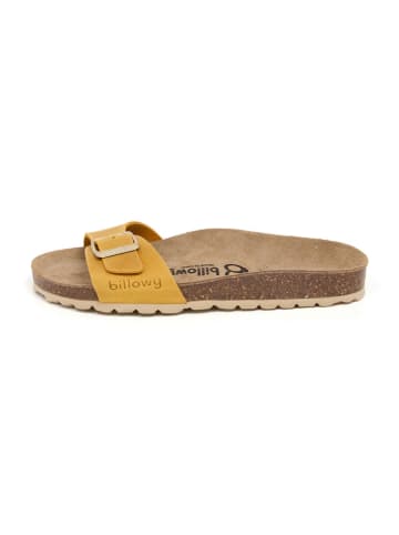 billowy Leren slippers geel