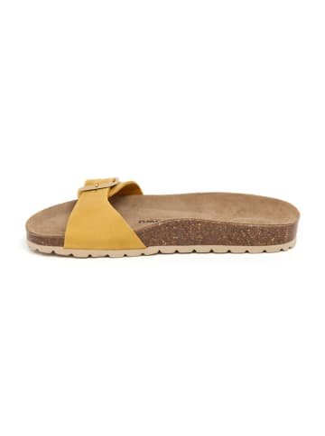 billowy Leren slippers geel