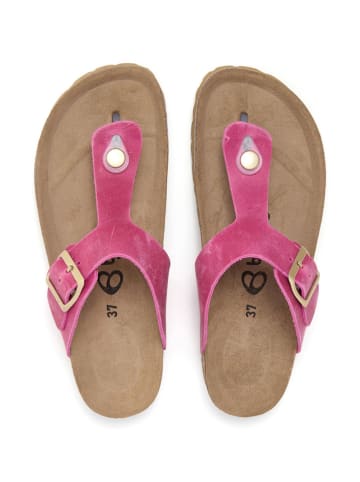 billowy Leren teenslippers roze
