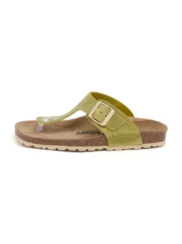 billowy Leren teenslippers groen