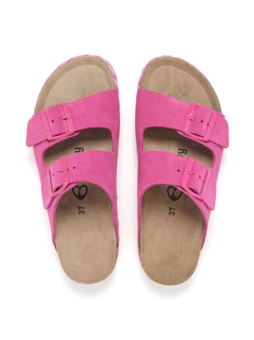 billowy Leren slippers roze