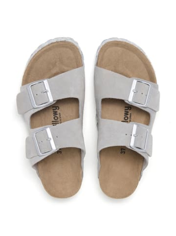 billowy Leren slippers grijs