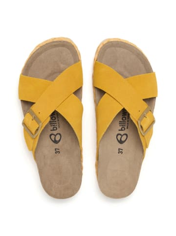 billowy Leren slippers geel