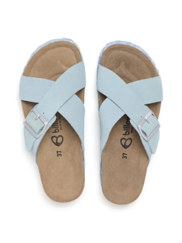 billowy Skórzane klapki w kolorze błękitnym