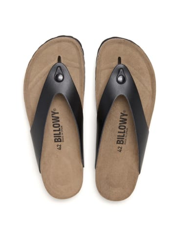 billowy Leren teenslippers zwart
