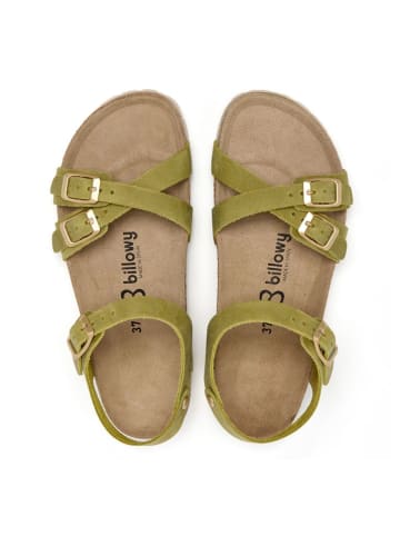 billowy Leren sandalen groen