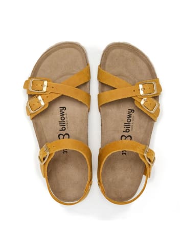 billowy Leren sandalen geel