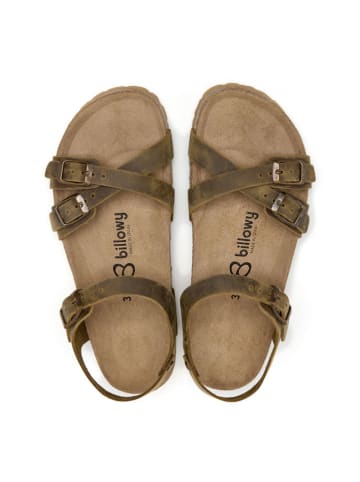 billowy Skórzane sandały w kolorze khaki