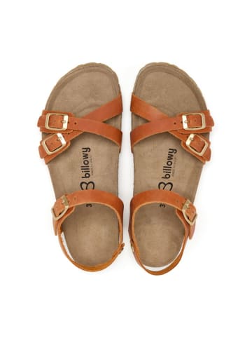 billowy Leren sandalen oranje