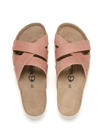 billowy Leren slippers lichtroze