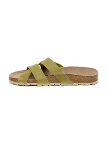 billowy Leren slippers groen