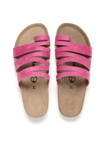 billowy Leren teenslippers roze