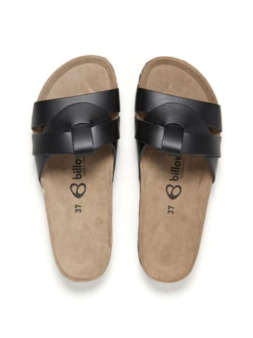 billowy Leren slippers zwart