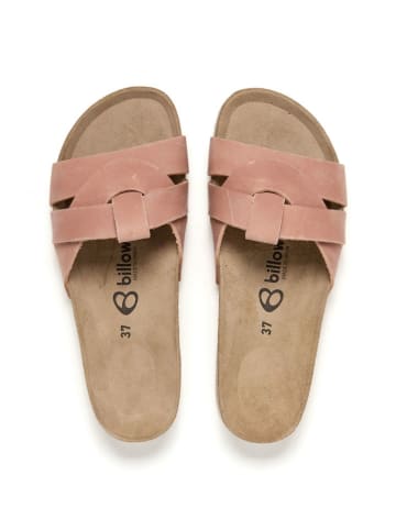 billowy Leren slippers lichtroze