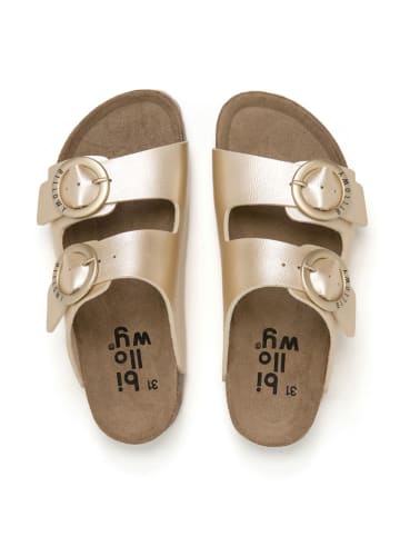 billowy Pantoletten in Gold