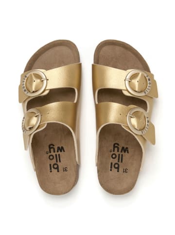 billowy Pantoletten in Gold