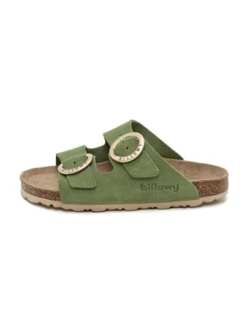 billowy Leren slippers groen
