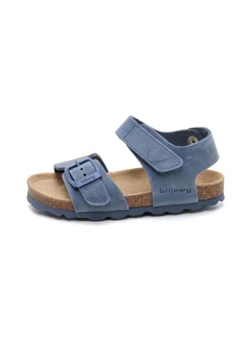 billowy Leder-Sandalen in Blau