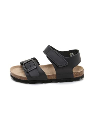 billowy Leder-Sandalen in Schwarz