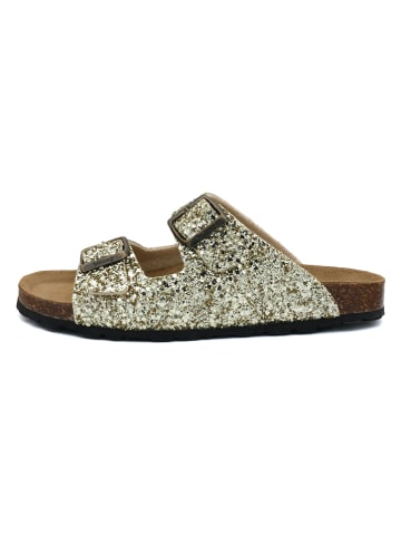 billowy Pantoletten in Gold