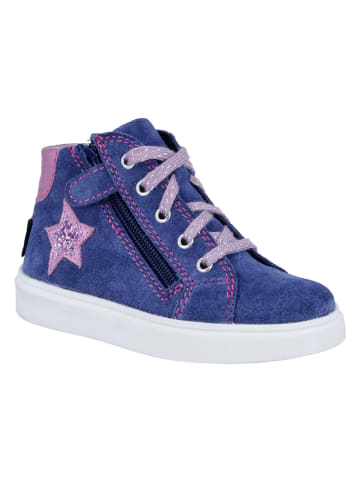 Richter Shoes Leder-Sneakers "Flora" in Blau/ Rosa