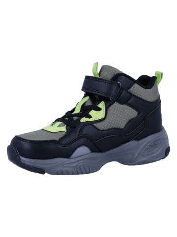 Richter Shoes Botki trekkingowe "Jamie" w kolorze czarno-szaro-limonkowym