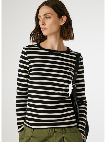 Pepe Jeans Longsleeve "Bani" in Schwarz/ Creme