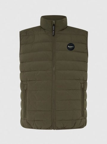 Pepe Jeans Kamizelka pikowana "Toby" w kolorze khaki