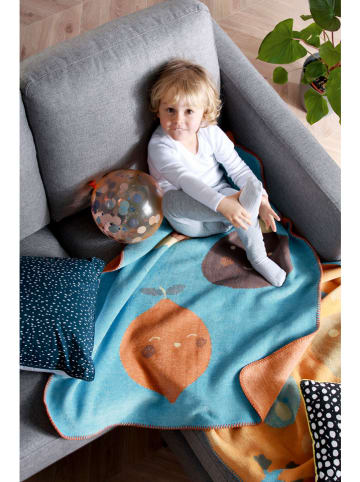 biederlack Kocyk "Little Fruits" w kolorze niebieskim dla niemowląt - 100 x 75 cm