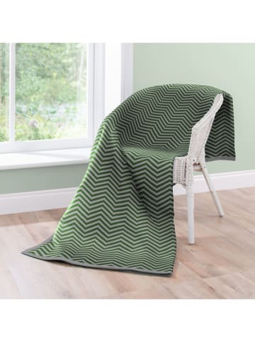 biederlack Kniedecke ''Zickzack'' in Grün - (L)150 x (B)100 cm
