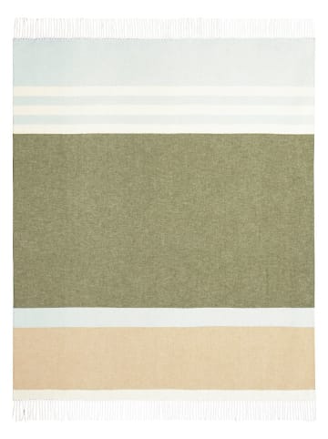 biederlack Plaid ''Blockstripe'' beige/groen - (L)170 x (B)130 cm