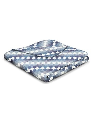 biederlack Koc "Stairway" w kolorze niebiesko-kremowym - 200 x 150 cm