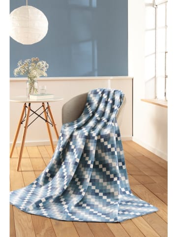 biederlack Woondeken ''Stairway'' blauw/crème - (L)200 x (B)150 cm