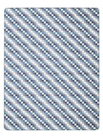 biederlack Wohndecke ''Stairway'' in Blau/ Creme - (L)200 x (B)150 cm