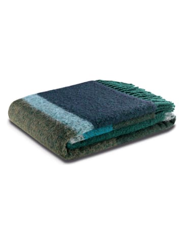 biederlack Pled "Mohair Look" w kolorze zielono-granatowym - 190 x 130 cm