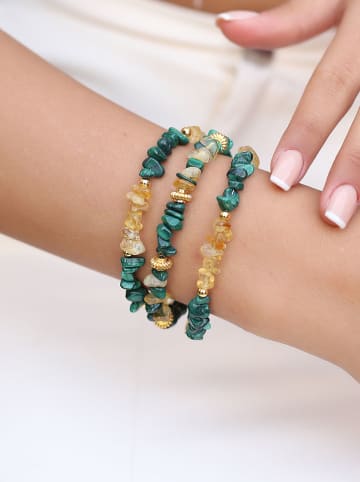 Pierres de Jade Vergold. Armkette mit Schmuckelementen