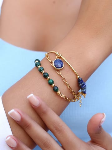 Pierres de Jade Vergold. Armkette mit Schmuckelementen