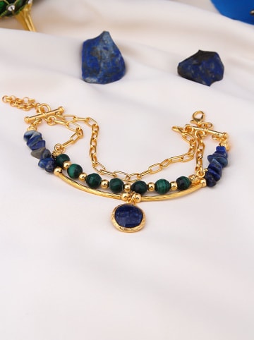 Pierres de Jade Vergold. Armkette mit Schmuckelementen