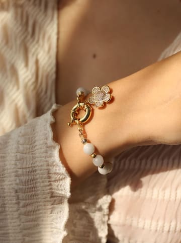 Pierres de Jade Vergulde armband met edelstenen