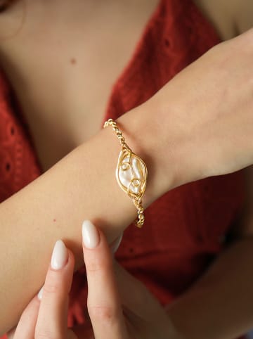 Pierres de Jade Vergold. Armkette mit Schmuckelement