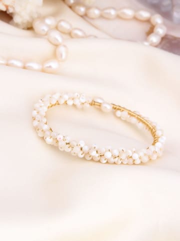 Pierres de Jade Vergold. Armband mit Perlen