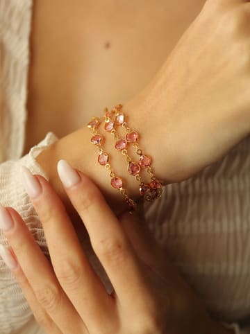 Pierres de Jade Vergold. Armkette mit Schmuckelementen