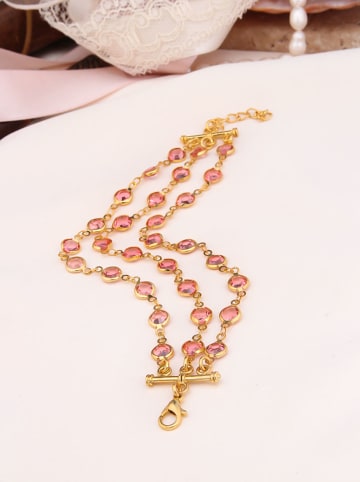 Pierres de Jade Pozłacana bransoletka z elementami ozdobnymi