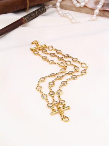 Pierres de Jade Vergold. Armkette mit Kristallen