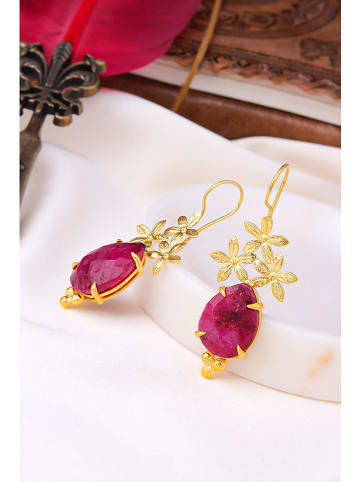 L'Atelier de Gaia Pozłacane kolczyki z agatem