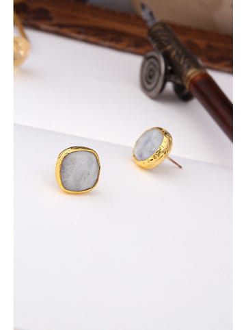 Pierres delicates Vergulde oorstekers met edelstenen