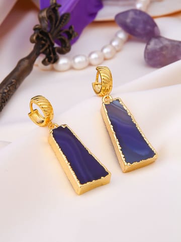 Pierres de Jade Vergold. Creolen mit Edelsteinen