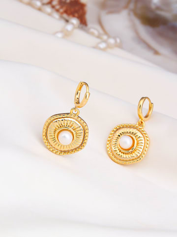 Pierres de Jade Pozłacane kolczyki z perłami