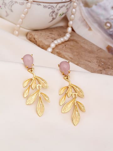 Pierres de Jade Vergold. Ohrstecker mit Edelsteinen