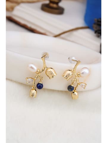Pierres delicates Vergold. Ohrringe mit Edelsteinen